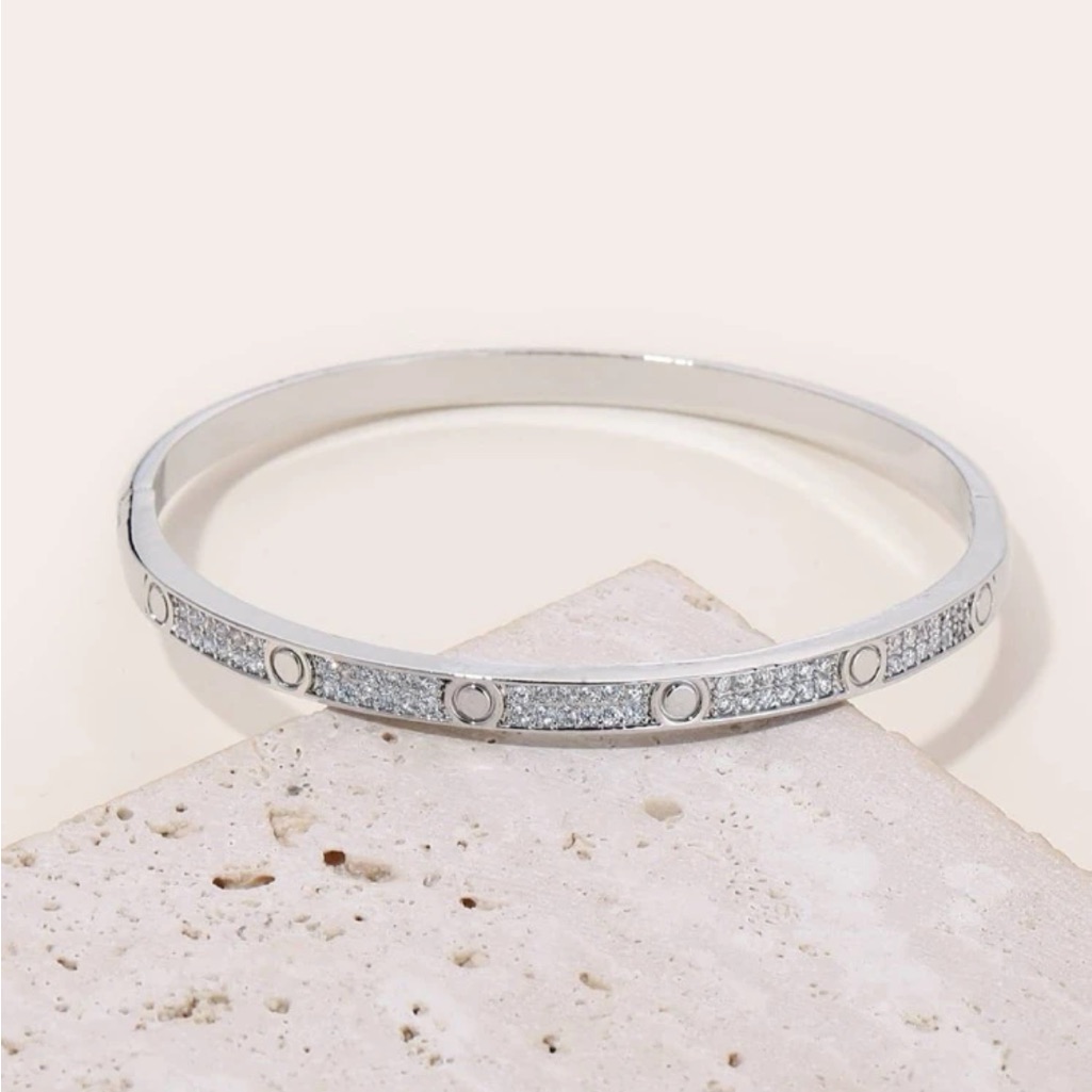 Silver Rhinestone Bangle